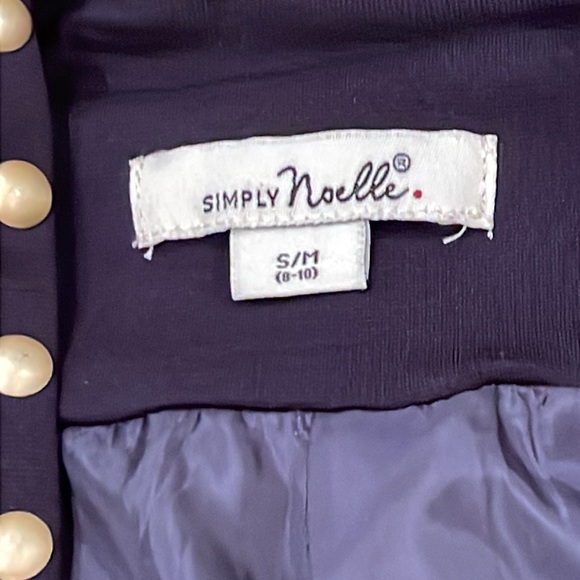 Simply Noelle jacket, navy, gold button trim, rayon blend, S/M - Picture 5 of 8